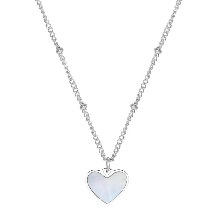 Necklaces Hey Happiness Shell Heart Pendant Chain Necklace Silver