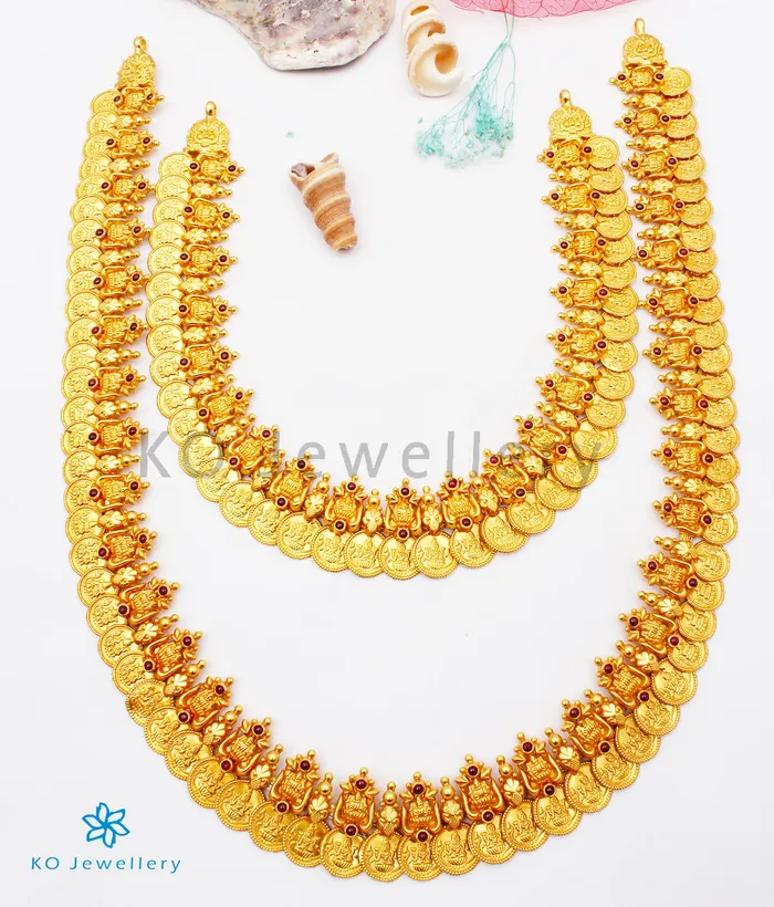 Necklaces Silversmith The Dhriti Antique Silver Lakshmi Kasumala Coin Necklace Set of 2 Necklaces Silversmith The Dhriti Antique Silver Lakshmi Kasumala Coin Necklace Set of 2