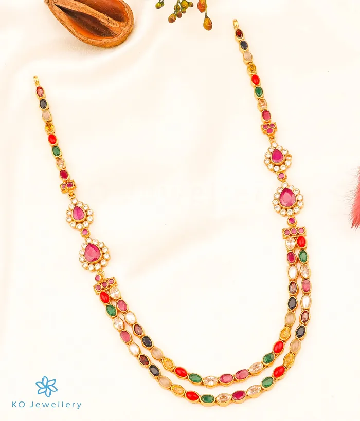 Necklaces Silversmith The Navarathnalu Silver Necklace2 Layers