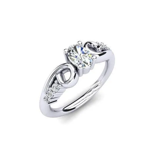 Oval And Round Cut 150 Carats Natural Earth Mined Diamond Engagement Ring White Gold 14K GB Rings Oval And Round Cut 150 Carats Natural Earth Mined Diamond Engagement Ring White Gold 14K GB Rings
