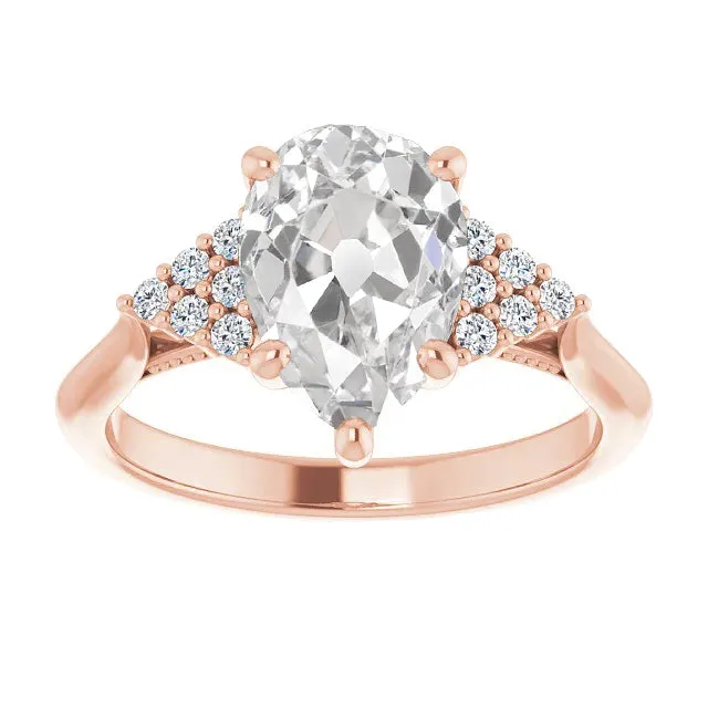Pear Old Mine Cut Round Natural Earth Mined Diamond Engagement Ring 450 Carats HarryChadEntcom Rings Pear Old Mine Cut Round Natural Earth Mined Diamond Engagement Ring 450 Carats HarryChadEntcom Rings