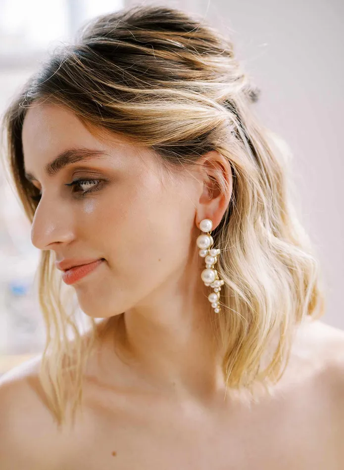 Pearl droplets bridal earrings Style 2427 twigs honey Earrings