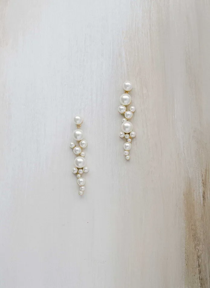 Pearl droplets bridal earrings Style 2427 twigs honey Earrings