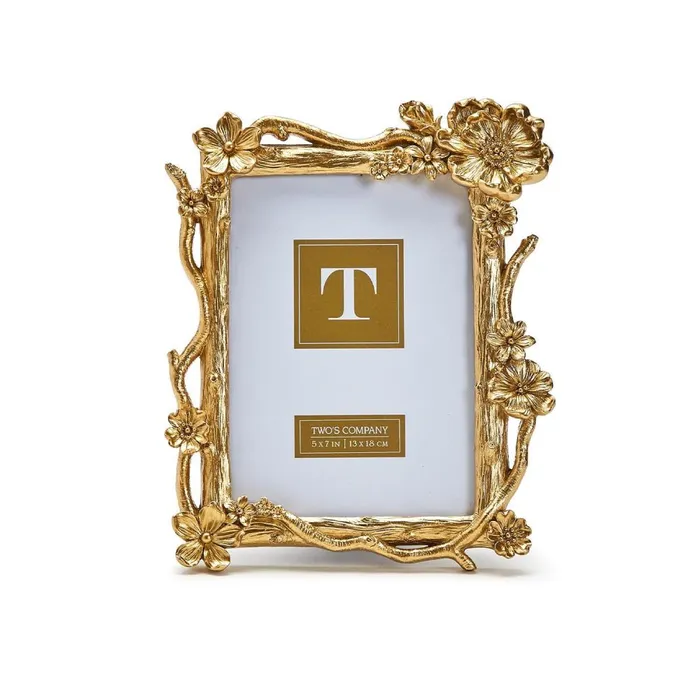 PreStyled Sets Twos Company Twos Company Gold Floral Spray 5X7 Photo Frame ResinGlass Vintage Gold Frame PreStyled Sets Twos Company Twos Company Gold Floral Spray 5X7 Photo Frame ResinGlass Vintage Gold Frame