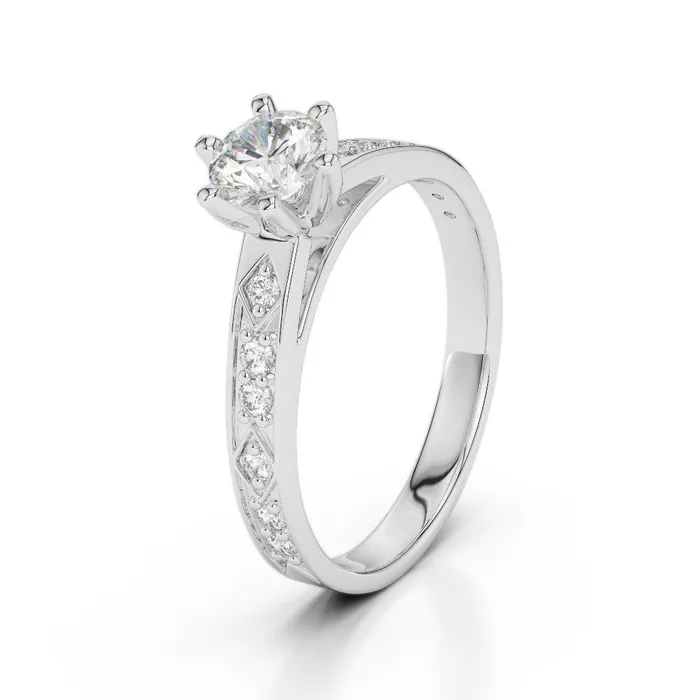 Rings GB 215 Carats Round Cut Natural Earth Mined Diamond Accented Ring White Gold 14K New Rings GB 215 Carats Round Cut Natural Earth Mined Diamond Accented Ring White Gold 14K New