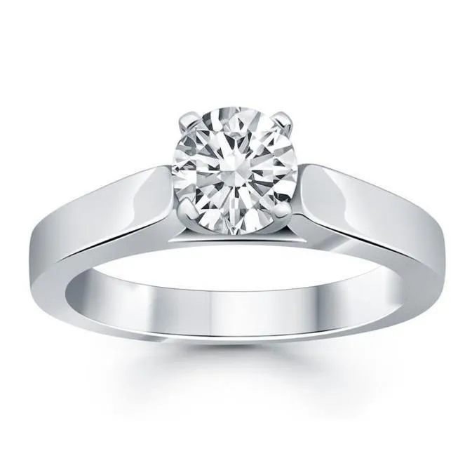 Rings GB 2 Carats Round Cut Natural Earth Mined Diamond Solitaire Ring White Gold 14K Rings GB 2 Carats Round Cut Natural Earth Mined Diamond Solitaire Ring White Gold 14K