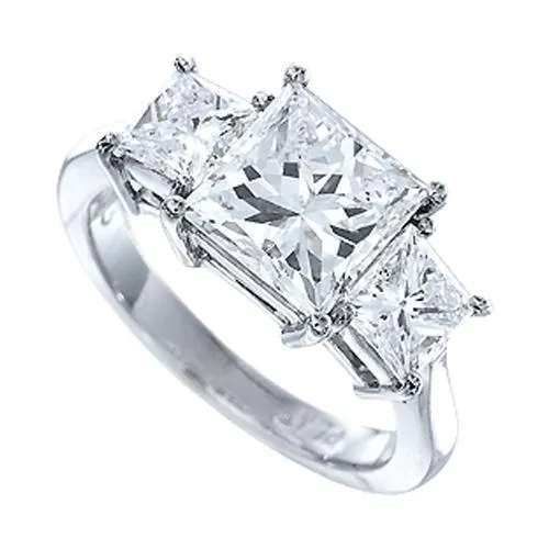 Rings GB 301 Ct White Gold Three Stone Natural Earth Mined Diamond Anniversary Wedding Ring Rings GB 301 Ct White Gold Three Stone Natural Earth Mined Diamond Anniversary Wedding Ring