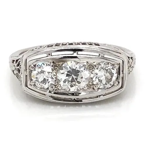 Rings GB 3 Stone Natural Earth Mined Diamond Engagement Ring 175 Carats Vintage Style Jewelry Rings GB 3 Stone Natural Earth Mined Diamond Engagement Ring 175 Carats Vintage Style Jewelry