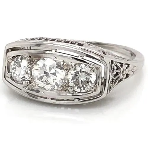 Rings GB 3 Stone Natural Earth Mined Diamond Engagement Ring 175 Carats Vintage Style Jewelry Rings GB 3 Stone Natural Earth Mined Diamond Engagement Ring 175 Carats Vintage Style Jewelry