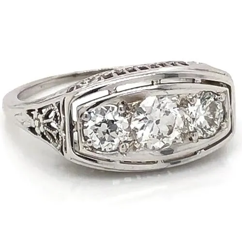 Rings GB 3 Stone Natural Earth Mined Diamond Engagement Ring 175 Carats Vintage Style Jewelry Rings GB 3 Stone Natural Earth Mined Diamond Engagement Ring 175 Carats Vintage Style Jewelry