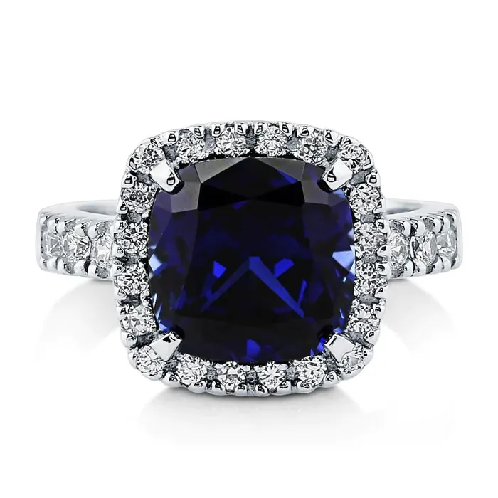 Rings GB 4 Carat Cushion Sapphire Engagement Ring