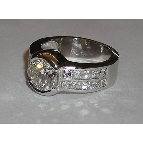 Rings GB 501 Carat Natural Earth Mined Diamond Engagement Ring With Accents White Gold Rings GB 501 Carat Natural Earth Mined Diamond Engagement Ring With Accents White Gold