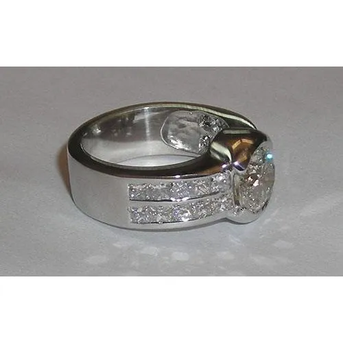 Rings GB 501 Carat Natural Earth Mined Diamond Engagement Ring With Accents White Gold