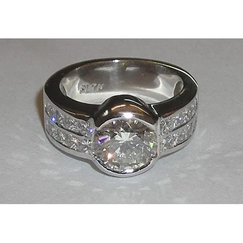 Rings GB 501 Carat Natural Earth Mined Diamond Engagement Ring With Accents White Gold