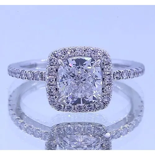 Rings GB Eagle Claw Prongs Halo Cushion Anniversary Natural Earth Mined Diamond Ring 350 Carats