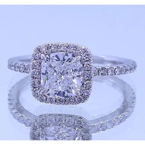 Rings GB Eagle Claw Prongs Halo Cushion Anniversary Natural Earth Mined Diamond Ring 350 Carats Rings GB Eagle Claw Prongs Halo Cushion Anniversary Natural Earth Mined Diamond Ring 350 Carats