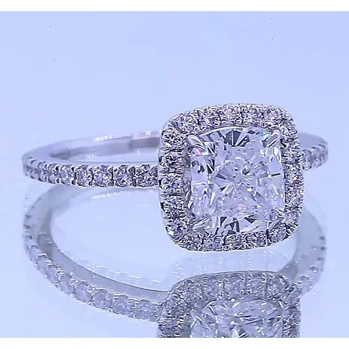 Rings GB Eagle Claw Prongs Halo Cushion Anniversary Natural Earth Mined Diamond Ring 350 Carats Rings GB Eagle Claw Prongs Halo Cushion Anniversary Natural Earth Mined Diamond Ring 350 Carats