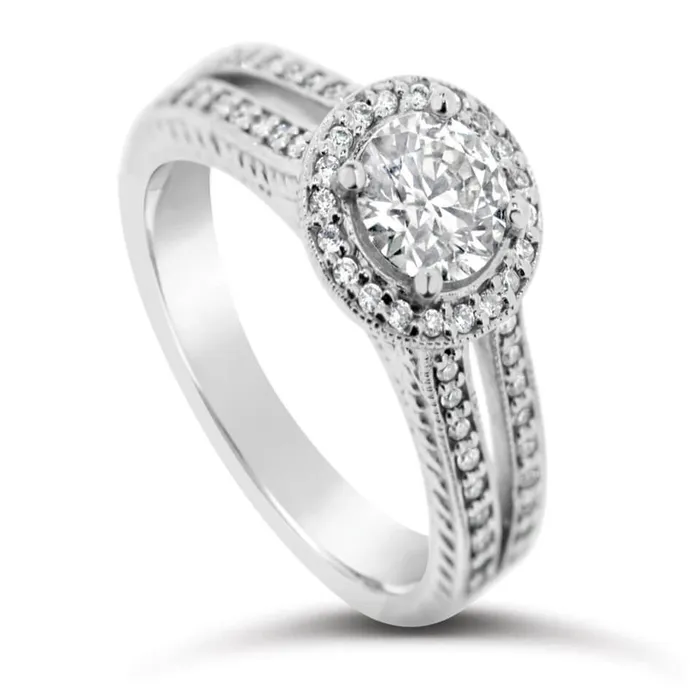 Rings GB Halo 250 Ct Natural Earth Mined Diamonds Anniversary Ring Gold White Rings GB Halo 250 Ct Natural Earth Mined Diamonds Anniversary Ring Gold White