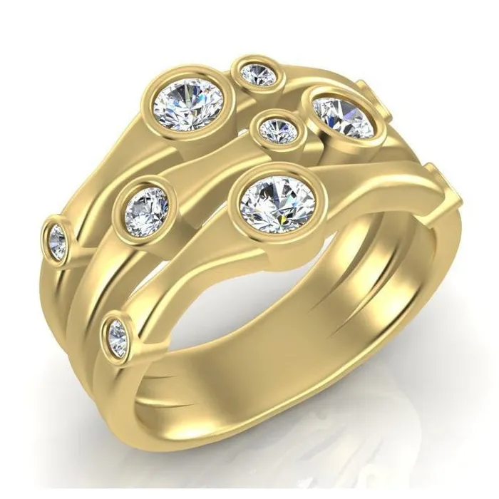 Rings GB Natural Earth Mined Diamond Fancy Ring 110 Carats 14K White Mens Jewelry New