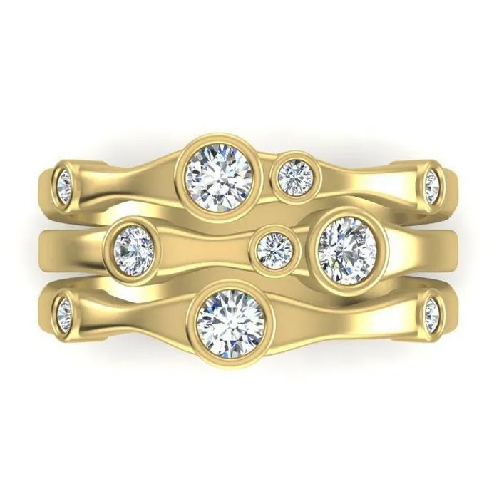 Rings GB Natural Earth Mined Diamond Fancy Ring 110 Carats 14K White Mens Jewelry New