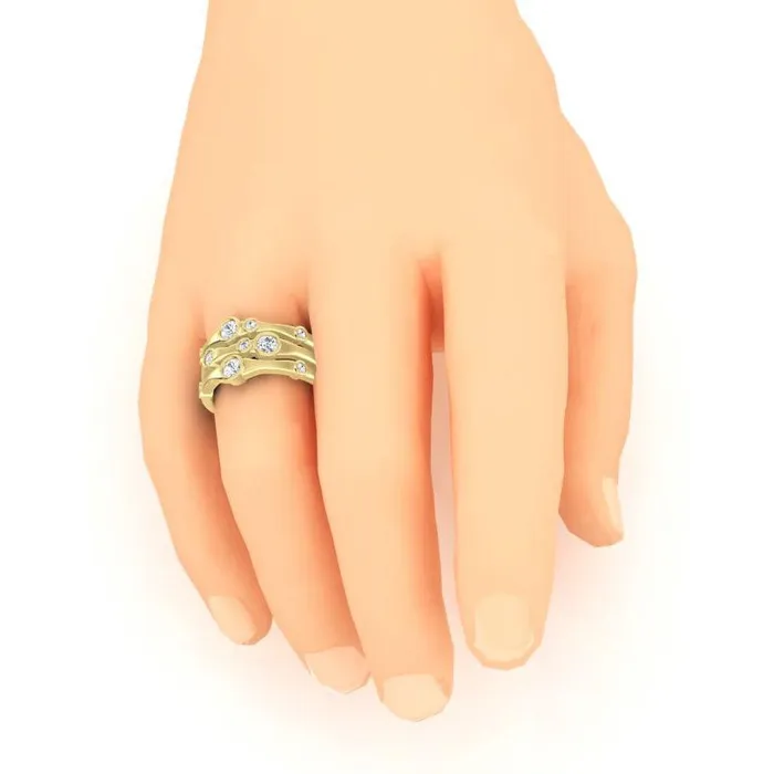 Rings GB Natural Earth Mined Diamond Fancy Ring 110 Carats 14K White Mens Jewelry New