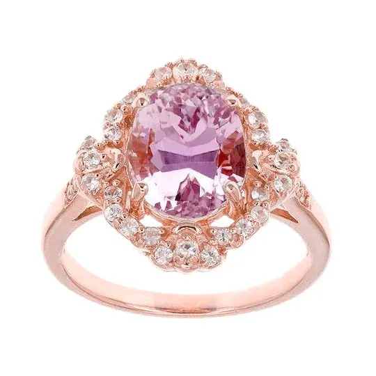 Rings GB Pink Kunzite Halo Ring