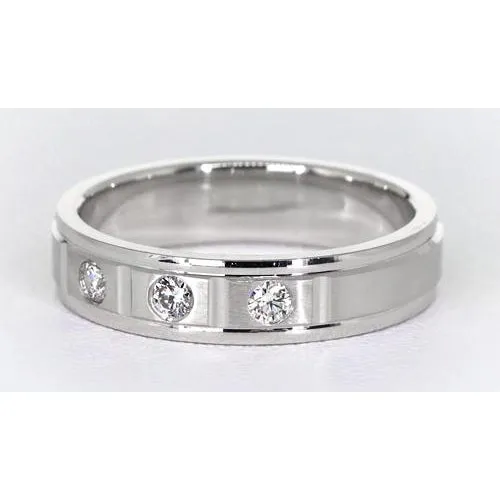 Rings GB Satin Finish Anniversary Band White Gold 14K Round Natural Earth Mined Diamond 045 Carat Rings GB Satin Finish Anniversary Band White Gold 14K Round Natural Earth Mined Diamond 045 Carat