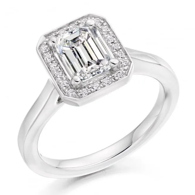 Rings GB Sparkling Emerald And Round 191 Carats Halo Natural Earth Mined Diamonds Ring White Gold Rings GB Sparkling Emerald And Round 191 Carats Halo Natural Earth Mined Diamonds Ring White Gold