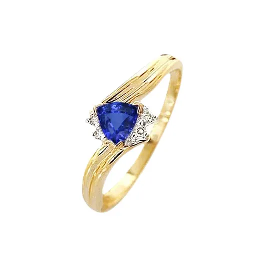 Rings GB Sri Lankan Sapphire Trillion Natural Earth Mined Diamond 395 Carat Ring Yellow Gold 18K Rings GB Sri Lankan Sapphire Trillion Natural Earth Mined Diamond 395 Carat Ring Yellow Gold 18K
