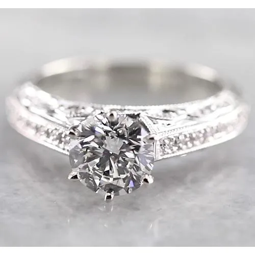 Rings GB Vintage Style Natural Earth Mined Diamond Engagement Ring 150 Carats White Gold 14K Rings GB Vintage Style Natural Earth Mined Diamond Engagement Ring 150 Carats White Gold 14K