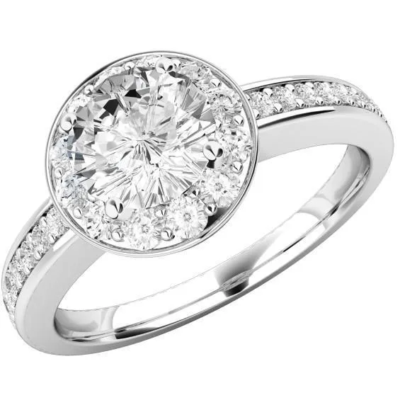 Rings GB White Gold 420 Ct Round Natural Earth Mined Diamond Wedding Halo Ring Rings GB White Gold 420 Ct Round Natural Earth Mined Diamond Wedding Halo Ring