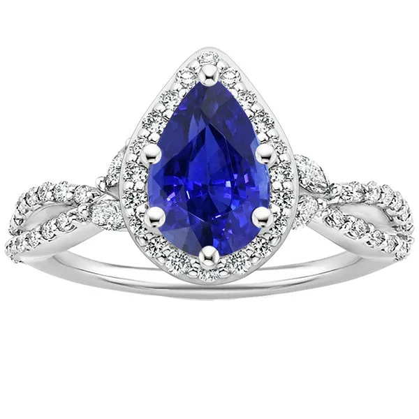 Rings Halo Ring Twist Style Pear Ceylon Sapphire Natural Earth Mined Diamonds 350 Carats HarryChadEntcom Rings Halo Ring Twist Style Pear Ceylon Sapphire Natural Earth Mined Diamonds 350 Carats HarryChadEntcom