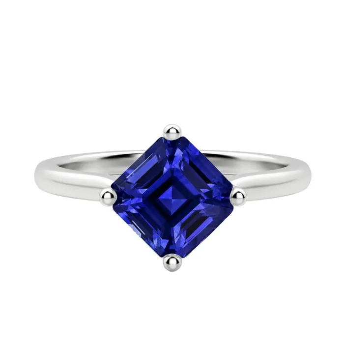 Rings HarryChadEntcom 2 Carat Asscher Cut Sapphire Engagement Ring