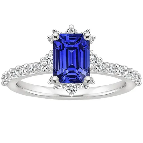 Rings HarryChadEntcom Blue Sapphire Natural Earth Mined Diamond Ring 425 Carat Emerald Solitaire With Accents Rings HarryChadEntcom Blue Sapphire Natural Earth Mined Diamond Ring 425 Carat Emerald Solitaire With Accents