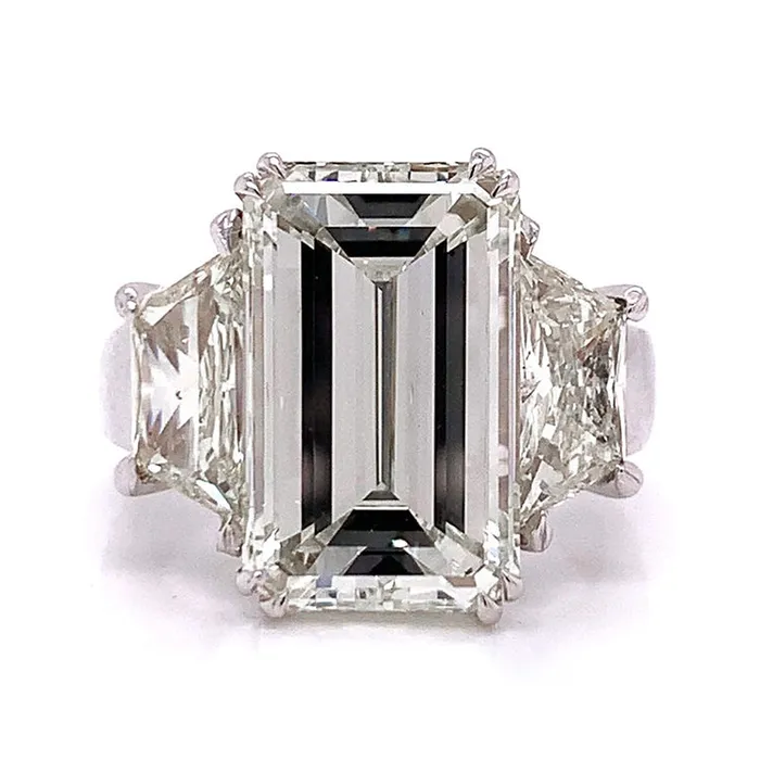 Rings HarryChadEntcom Emerald Trapezoid Big Lab Grown Diamond Three Stone Ring 8 Carats Rings HarryChadEntcom Emerald Trapezoid Big Lab Grown Diamond Three Stone Ring 8 Carats