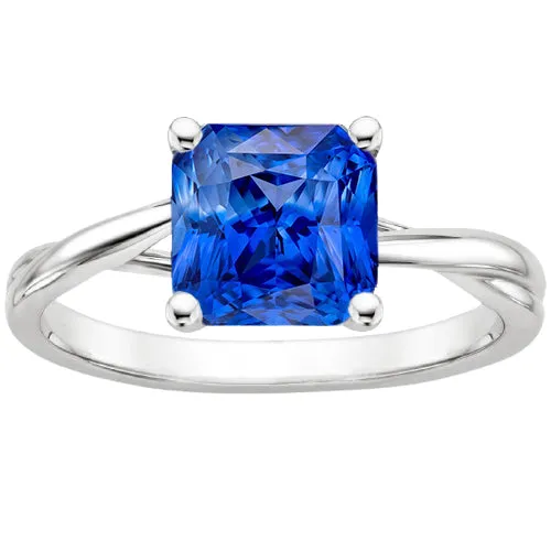 Rings HarryChadEntcom Gemstone Solitaire Radiant Sapphire Ring Twisted Shank 250 Carats Rings HarryChadEntcom Gemstone Solitaire Radiant Sapphire Ring Twisted Shank 250 Carats
