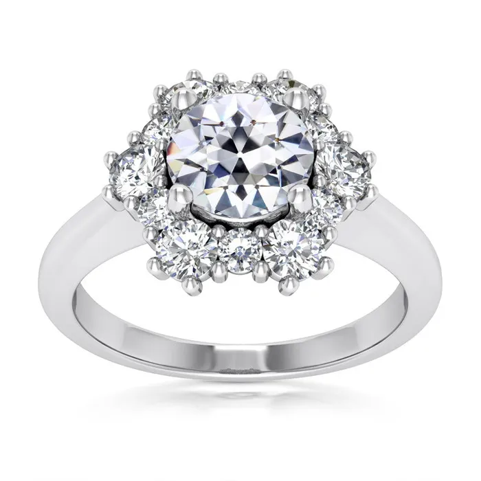 Rings HarryChadEntcom Ladies Halo Ring Round Old Miner Natural Earth Mined Diamond Prong Set 850 Carats Rings HarryChadEntcom Ladies Halo Ring Round Old Miner Natural Earth Mined Diamond Prong Set 850 Carats