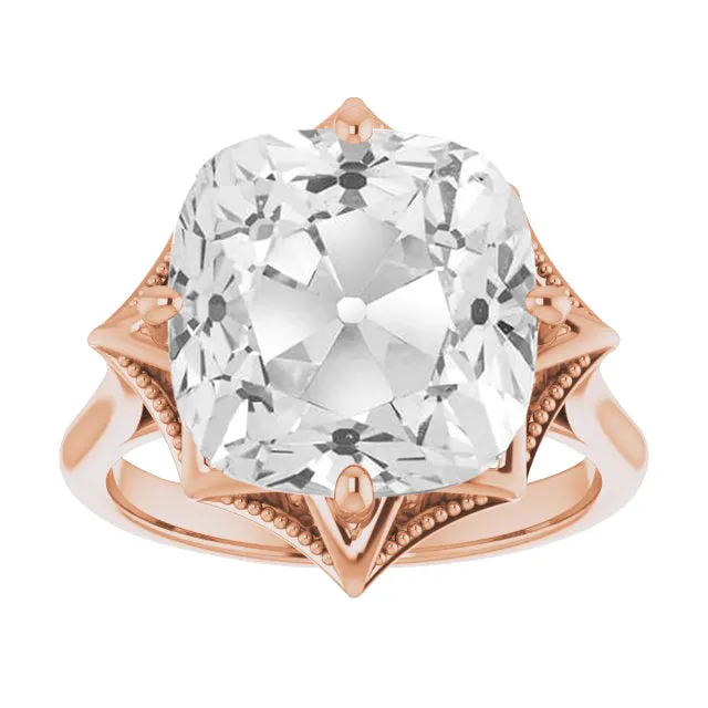 Rings HarryChadEntcom Large Cushion Lab Grown Diamond Old Mine Unique Rose Gold Ring 9 Carats Rings HarryChadEntcom Large Cushion Lab Grown Diamond Old Mine Unique Rose Gold Ring 9 Carats