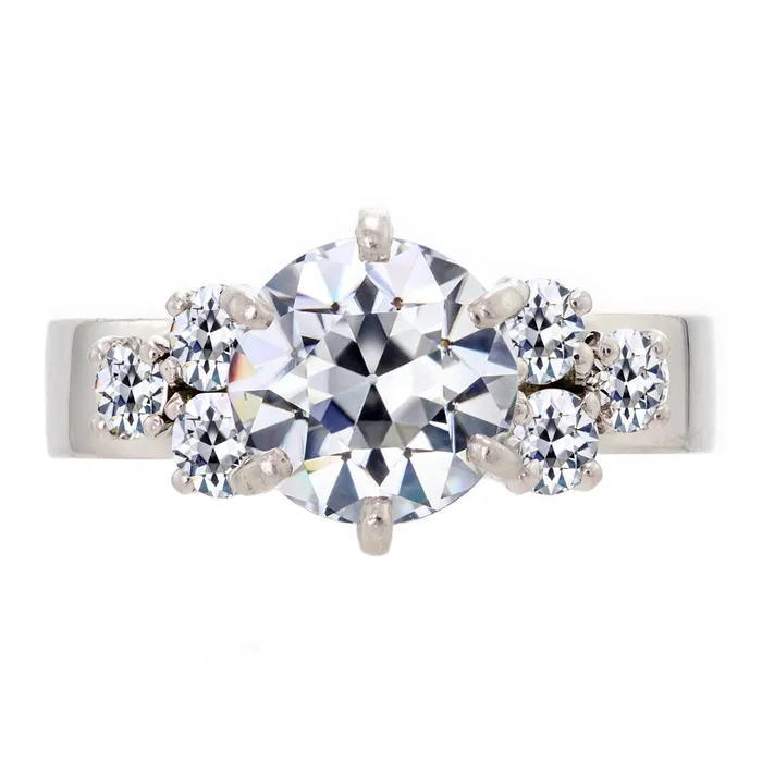 Rings HarryChadEntcom Old Miner Natural Earth Mined Diamond Ring With Accents 6 Prong Set 475 Carats Gold 14K Rings HarryChadEntcom Old Miner Natural Earth Mined Diamond Ring With Accents 6 Prong Set 475 Carats Gold 14K