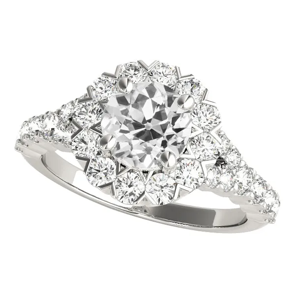 Rings HarryChadEntcom Star Style Halo Ring Round Old Mine Cut Genuine Natural Earth Mined Diamond Jewelry 450 Carats
