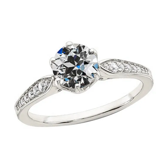 Rings HarryChadEntcom White Gold Round Old Cut Natural Earth Mined Diamond Ring 275 Carats Ladies Jewelry Rings HarryChadEntcom White Gold Round Old Cut Natural Earth Mined Diamond Ring 275 Carats Ladies Jewelry
