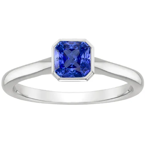 Rings HarryChadEntcom Womens Solitaire 1 Carat Bezel Set Natural Blue Sapphire Ring Rings HarryChadEntcom Womens Solitaire 1 Carat Bezel Set Natural Blue Sapphire Ring