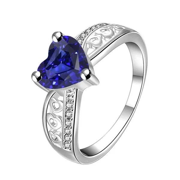 Rings White Gold Natural Earth Mined Diamond Heart Shaped Deep Blue Sapphire Ring 2 Carats HarryChadEntcom Rings White Gold Natural Earth Mined Diamond Heart Shaped Deep Blue Sapphire Ring 2 Carats HarryChadEntcom