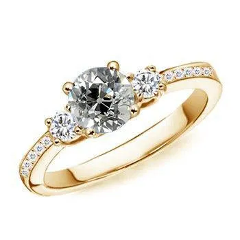 Rings Women Gold 3 Stone Ring Round Old Cut Natural Earth Mined Diamond With Accents 220 Carats HarryChadEntcom Rings Women Gold 3 Stone Ring Round Old Cut Natural Earth Mined Diamond With Accents 220 Carats HarryChadEntcom