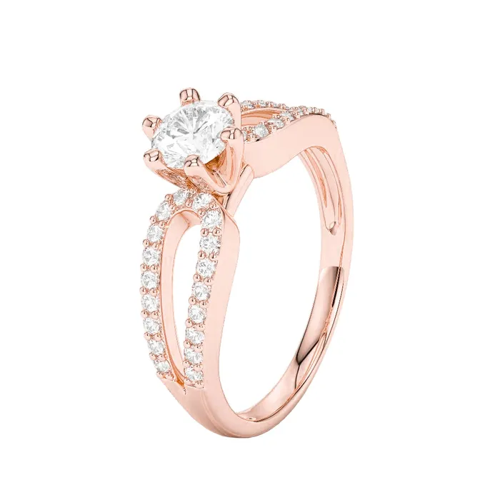 Rose Gold 175 Ct Natural Earth Mined Diamond Engagement Ring Accented Jewelry GB Rings