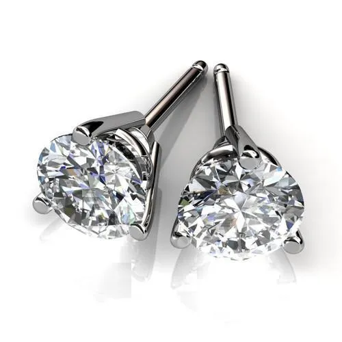 Round Natural Earth Mined Diamond Stud Earring White Gold 180 Carats GB Earrings Round Natural Earth Mined Diamond Stud Earring White Gold 180 Carats GB Earrings