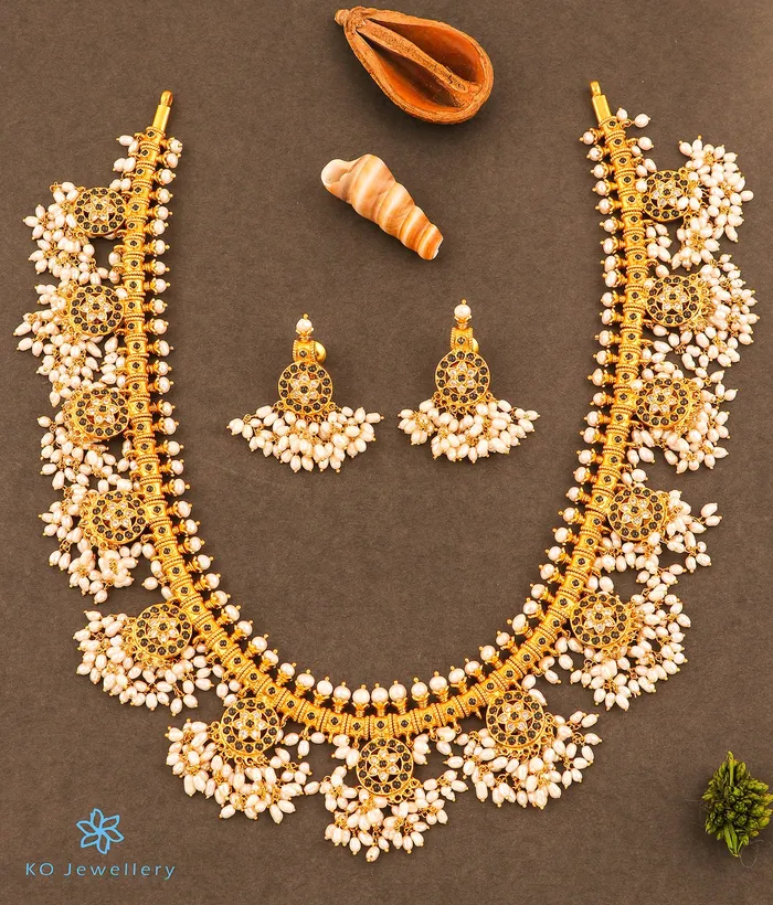 Silversmith Necklaces The Vrta Silver Guttapusalu NecklaceBlueLong
