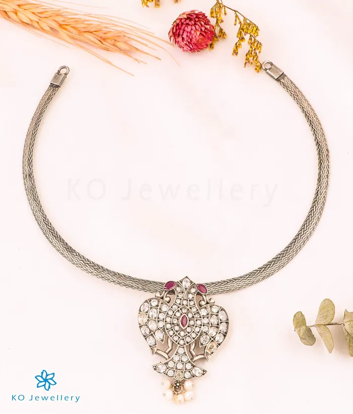 Silversmith The Ramyati Silver Gandaberunda Pendant White Necklaces