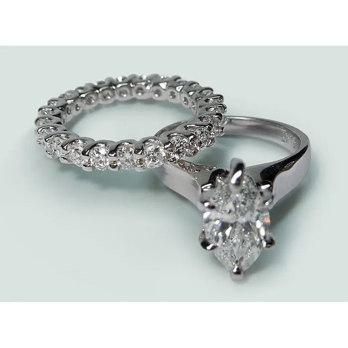 Solitaire Natural Earth Mined Diamond Ring White Gold 14K 2 Carats Marquise Cut GB Rings Solitaire Natural Earth Mined Diamond Ring White Gold 14K 2 Carats Marquise Cut GB Rings