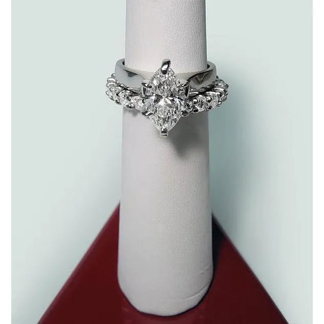 Solitaire Natural Earth Mined Diamond Ring White Gold 14K 2 Carats Marquise Cut GB Rings Solitaire Natural Earth Mined Diamond Ring White Gold 14K 2 Carats Marquise Cut GB Rings